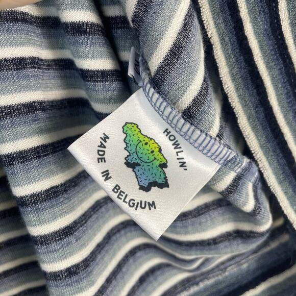 Howlin Loose End Striped Terry Polo in Navy SIZE MEDIUM - Picture 5 of 7
